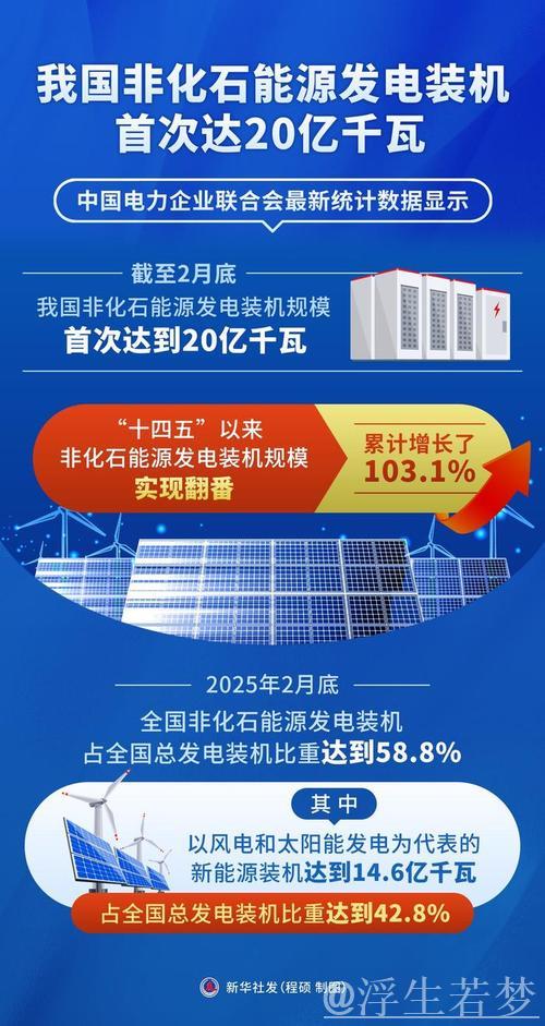 非化石能源发电装机规模首次迈上20亿千瓦台阶 非化石能源发电装机规模首次迈上20亿千瓦台阶